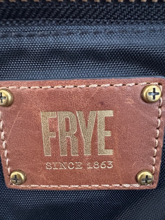 Frye Black Backpack with Brown Leather Accents and Gold Hardware main image 5